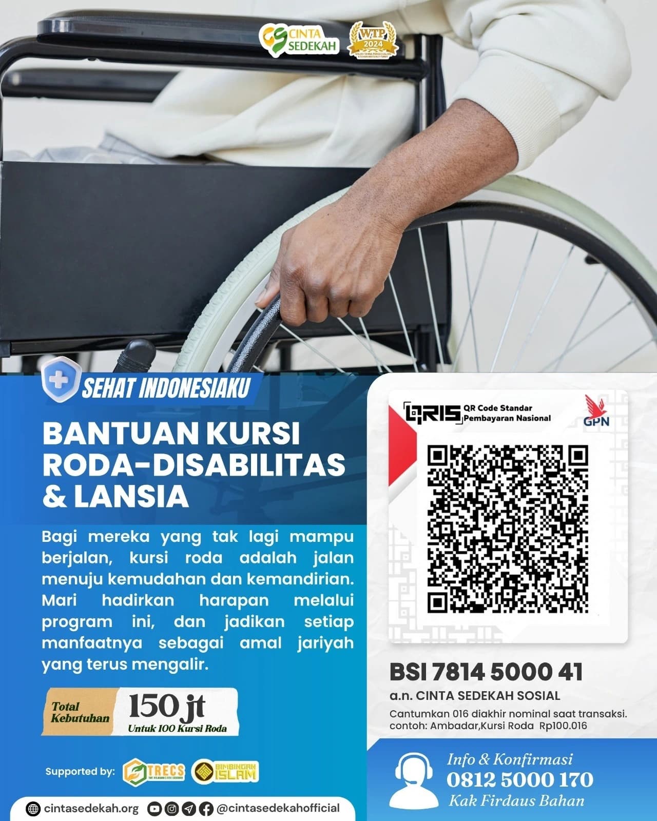Bantuan Kursi Roda Disabilitas &amp; Lansia