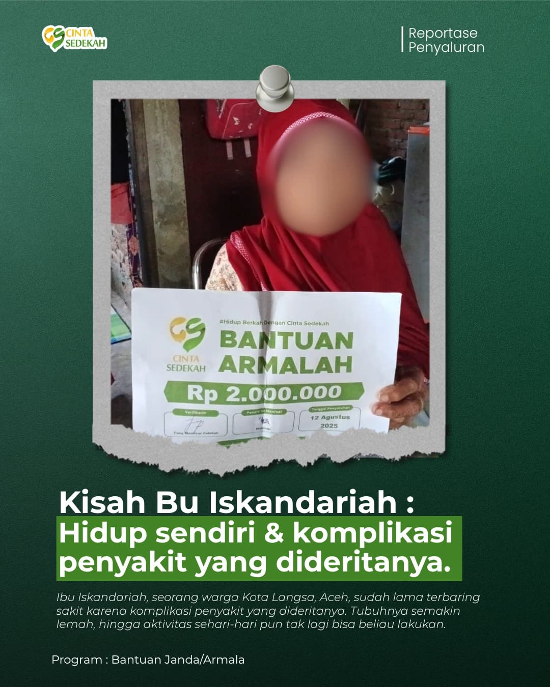 Kisah Ibu IKD : Hidup sendiri & komplikasi penyakit yang dideritanya